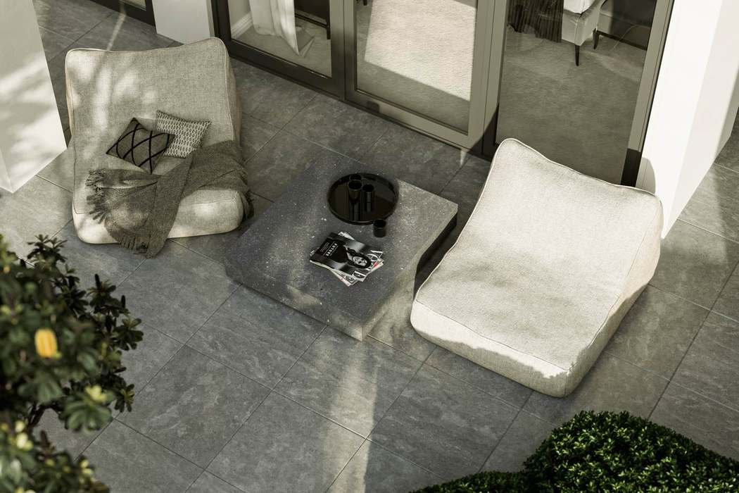 Outdoor lounge chairs, aerial detail