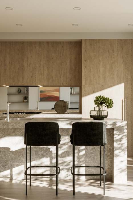 Kitchen island, bar stools