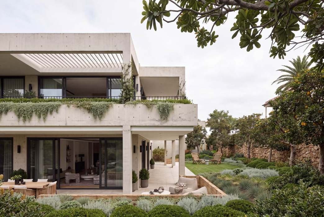 Concrete house, covered terrace